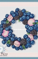 Petit Point - Blueberry Wreath by Elena Tiunova