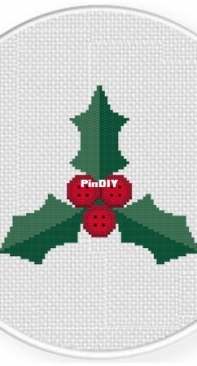 Daily Cross Stitch - Button Holly
