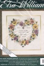 Elsa Williams (JCA) - 02097 Pansy Heart Wedding Sampler