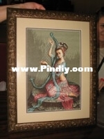 Girl with a harp Tapestry technique firm Goblencet