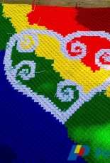Crochet Couch - Kim Latshaw - Rainbow Heart Afghan