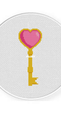 Daily Cross Stitch - Heart Key