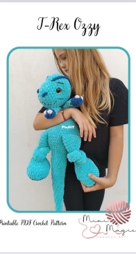 Mimi Magic Crochet Art - Monika Peshtani - T-Rex Ozzy