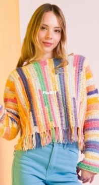 Yarnspirations - CAC0107-39234M - For the Fringe Festival Sweater - Free