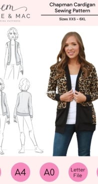 Ellie and Mac - Chapman Cardigan Curvy Fit - Sizes XXS-6XL - English + French