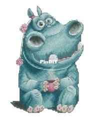 Fun Sheep  Coffee lovers. Hippopotamus by Anastasia Kravtsova XSD
