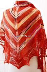 Tomato Stripe Shawl by Michelle Miller-Free