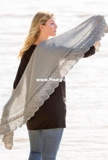 Cable Edged Shawl by Plymouth Yarn Design Studio - Free