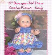 5 Inch Berenguer Doll Dress Crochet Pattern - Emily by erinoliviadesigns