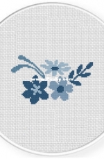Daily Cross Stitch - Winter Blue Floral