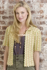 Red Heart - Julie Farmer - LW2644 - Manhattan Cardigan - Free