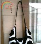 NatalieSpot - Karen Valladares - Black and White Hobo Crochet Flower Bag