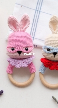 RNata - Superhero Bunny teether/rattle - English