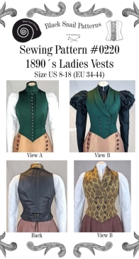 Black Snail Patterns - Edwardian Ladies Vests - EU 34-56