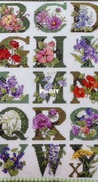 Janlynn 023-0511 Floral alphabet PCS7 & PCS10
