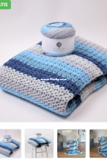 Hobbii Design - Tine Sommer Hansen - Lune Stripe Blanket - Dutch - Free