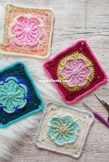K.A.M.E. Crochet - Krisztina Anna Matejcsok-Edomer - Sakura Granny Square - Free
