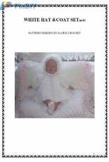 Katies Crochet - White hat and coat set no 16