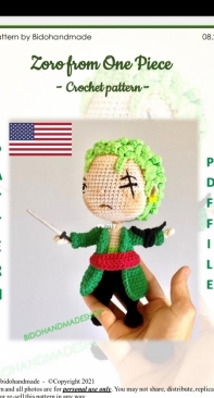 Bido Handmade Shop - Trinh - Zoro from One Piece