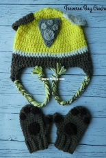 Traverse Bay Crochet - Laura Wilson - Rubble Paw Patrol Hat And Mitten Set - Free
