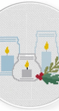 Daily Cross Stitch - Cozy Candle Trio