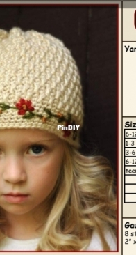 Stitch of Nature -  Jenia Daugherty - Florence Pearl Beanie Hat