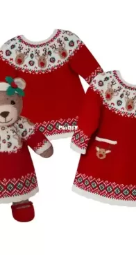 Sarah Gasson - Matching Christmas Dress for Baby and Teddy