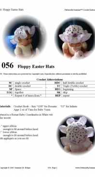 Patterns by Jeannine - Jeannine M. Holper - 056 Floppy Easter Hats