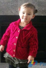 PurplePup-Garret Aran Cable Jacket for Toddlers by Christina Drummond