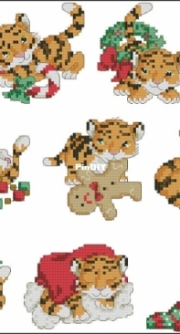 Festive Tigers by Maria Diaz from Cross Stitch Crazy 262 PCS + XSD