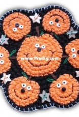 Polar Beads - Jennifer Creasey - Halloween Pumpkin Penny Rug - CH101908