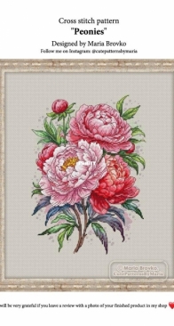 Cute Patterns by Maria - Peonies by Maria Brovko