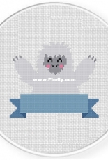 Daily Cross Stitch - Happy Yeti Ribbon