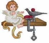 Ellen Maurer Stroh EMS Little Angels Collection - Floss, Necessaire, Sewingbird, Thimble, Pincushion, Workbox PCS