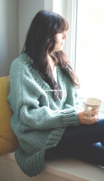 Lion Brand L90157 Back To Basics Knit Cardigan - Free