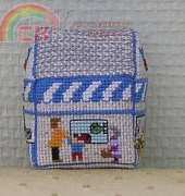 Small Town in 3D Cross Stitch - Seafood store
