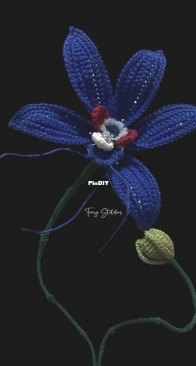 Jessa Mae Mondoyo - Tiny Stitches - Blue Ghost Orchid (little woman)