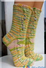 Hexenknoten Socks by Micha Klein/Wolletraum-Eng.,German-Free