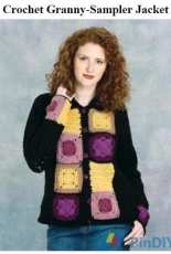 Lion Brand Yarn Nº 20012A – Crochet Granny Sampler Jacket – Free