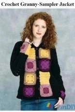 Lion Brand Yarn Nº 20012A – Crochet Granny Sampler Jacket – Free