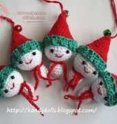 K and J Dolls - Sayjai Thawornsupacharoen - Tiny Snowman Ornaments