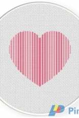 Daily Cross Stitch -  Striped Heart