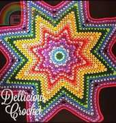 Dellicious Crochet - Granny Star Throw Afghan by Dell Nolan