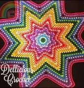 Dellicious Crochet - Granny Star Throw Afghan by Dell Nolan