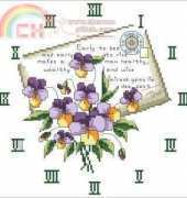 Pansy Clock from Stitch Corea Magazine 11-2006 XSD and PCS
