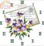 Pansy Clock from Stitch Corea Magazine 11-2006 XSD and PCS