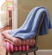 Lion Brand Yarn-60206A-Blue Lagoon Baby Blanket-Free