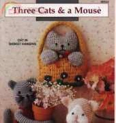 Annies Attic 8B020 Three Cats and a Mouse by Michele Wilcox 1990