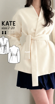 Dressmaking Amore - No 402 - Kate Wrap Coat - Sizes 2-20