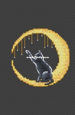 Moon Cat Circle by Irina Konoplich